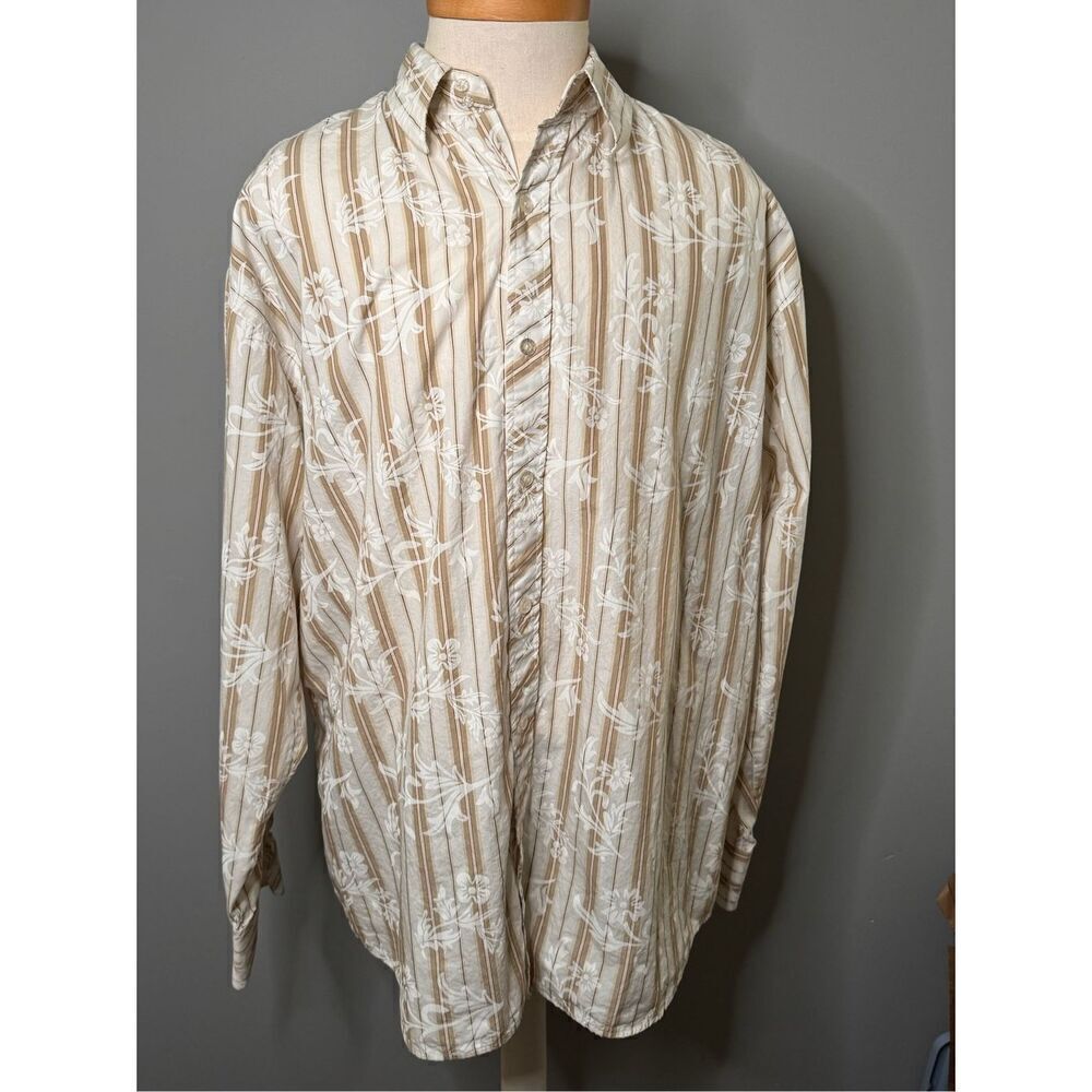 Southpole Mens Striped Floral Shirt, size XXL